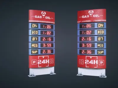 Fuel Price Display Low-poly 3D model