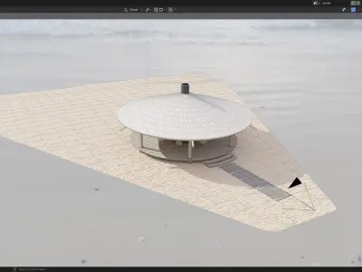 Beach gazebo 3D model