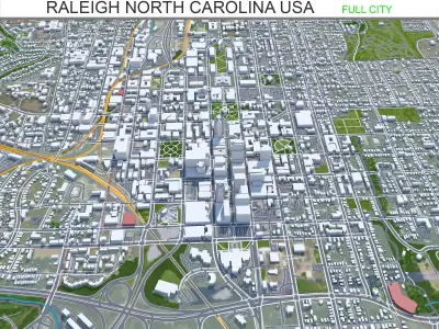 Raleigh North Carolina USA Low-poly 3D model