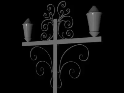 Victorian Style Decorative Street Lamp 3D Model Low-poly 3D model