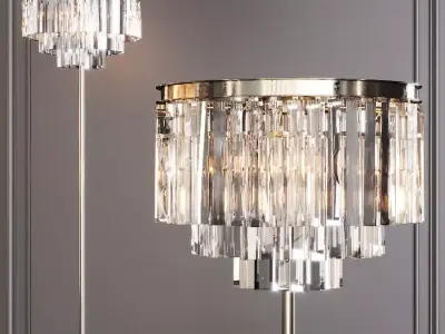RH 1920S ODEON CLEAR GLASS FLOOR LAMP 3-TIER Nickel 3D model