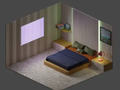 Room - Orthographic Design Free low-poly 3D model