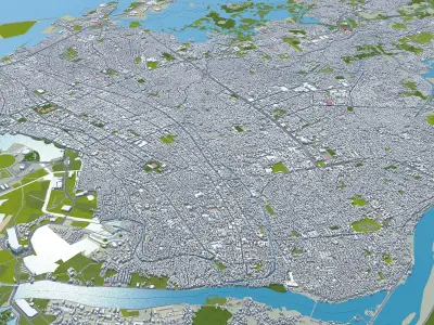 Makassar City South Sulawesi Indonesia 35km Low-poly 3D model
