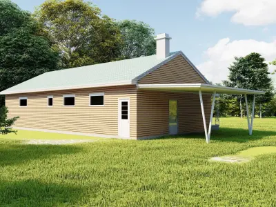 Forest villa-Casa Scene-Modern Villa 3D model 4