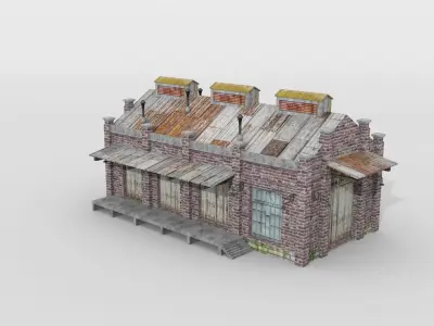 Old brick warehouse 3D model