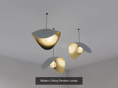 Modern Pendant Ceiling Lamps 3D Model Pack