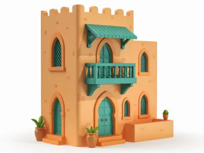  Ethnic Cartoonish Houses 3D Bundle 