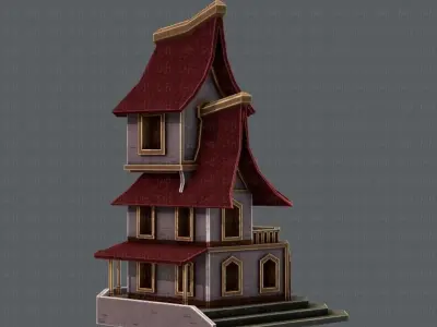House Cartoon V08 Low-poly 3D model