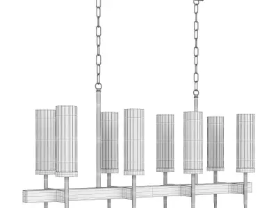 FASHION BRASS LINE CHANDELIER Low-poly 3D model