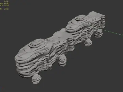 Stone - Large Weathered Stone 01 3D model