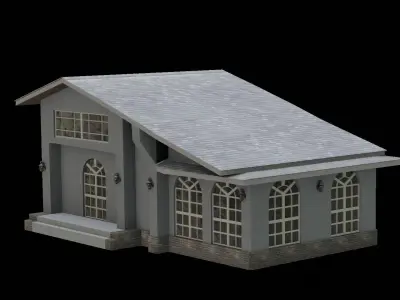 House Low-poly 3D model 17