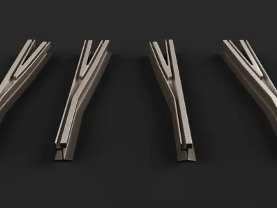 Tram Tracks Construction Elements 3D model