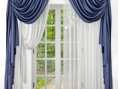 Curtains and drapes for living room 3D model