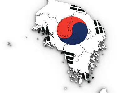 3d Political Map of South Korea 3D model