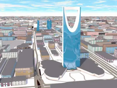 Riyadh City 3d model Low-poly 3D model