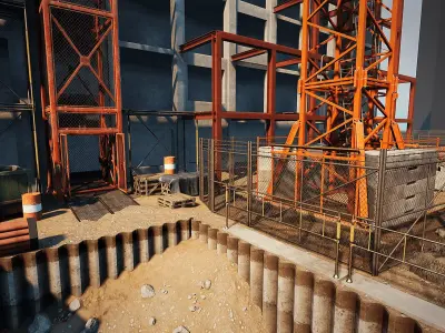 Construction Site Low-poly 3D model