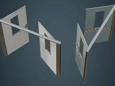 Industrial Door 1A Low-poly 3D model