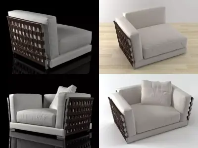 Cestone different sofas and chairs 3D model