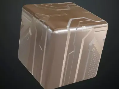 Silver Sci-fi Metal Plate PBR Seamless Texture