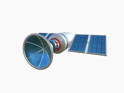 Satellite D09 USA - SciFi Space Design Low-poly 3D model