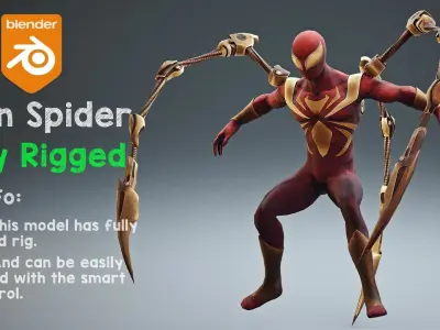 Iron spider man rigged 3D model