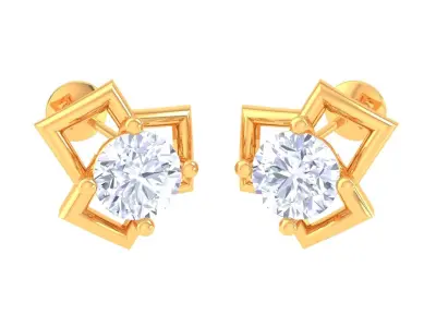 Solitaire Super Light Weight Earring Pendant Set 3D print model