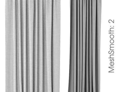 Curtains 129 Pottery Barn Teen Ombre Sheer Curtain 3D model