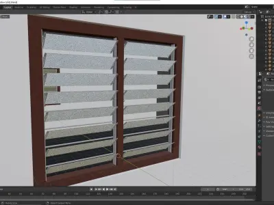 Nako window Low-poly 3D model
