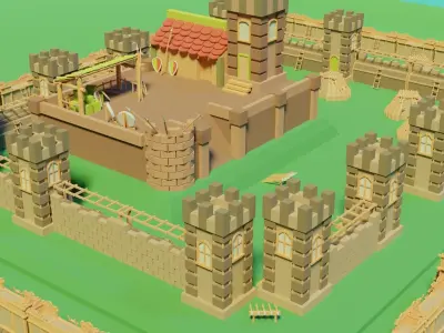FREE castle pack Free low-poly 3D model