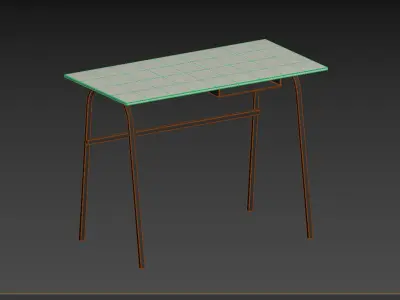 DESK TABLE GOOD PLASTIC SALT DUNE 3D model