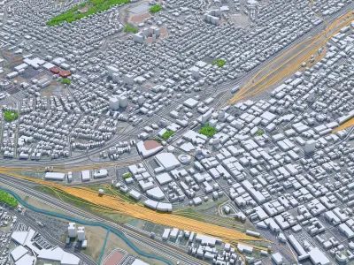 El Paso Downtown Texas USA Low-poly 3D model