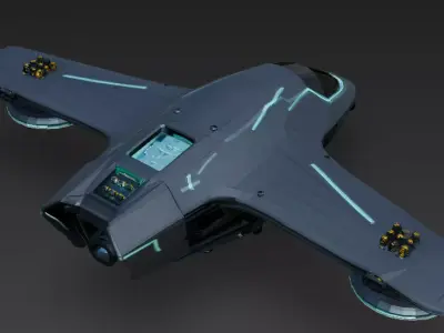 Flying Drone Collection Pack Low-poly 3D model