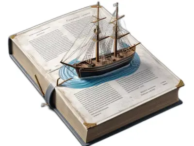 Adventure Book Sailing Ship Low-poly 3D model