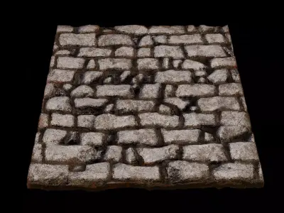 Brick Floor - Medieval Low-poly 3D model
