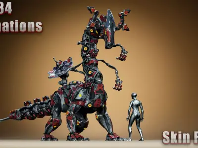 Sci-Fi Dino Long-Neck Low-poly 3D model