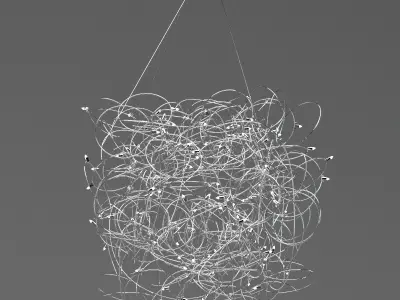 Quasar Curled Chandelier 3D model