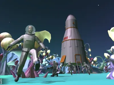 LOW POLY WORLD - ALIEN WORLD Low-poly 3D model