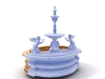 Classic Stone Fountain model pack Low-poly 3D model