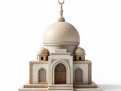 Symmetrical Mosque Architecture Model Pack Low-poly 3D model