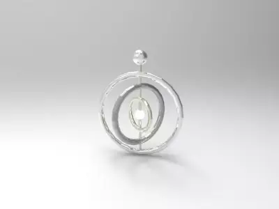 trottola circular pendant in sterling silver Free 3D model