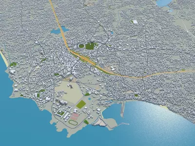 Kannur Kerala India 10km Low-poly 3D model