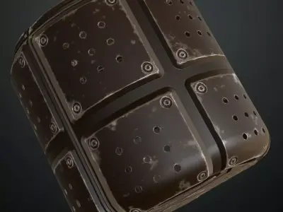 Black Sci-fi Metal Panel Transparent PBR Seamless Texture