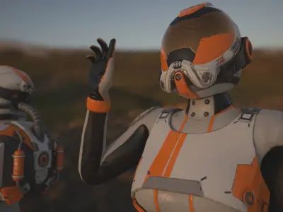 FX01 Female Space Suit White LITE VERSION Low-poly 3D model