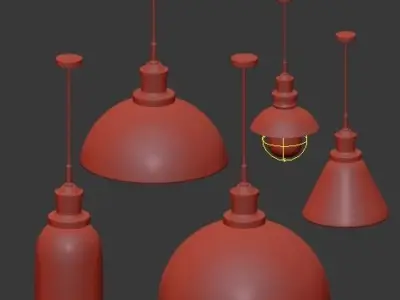 Glass Bulb Cluster Pendant Light 3D model