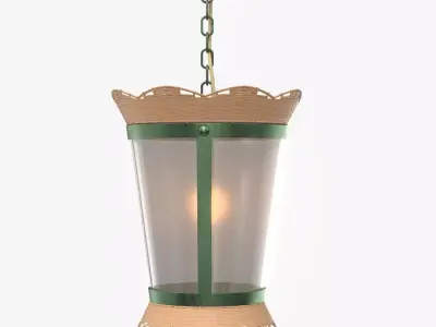 Matilda Goad Co Rattan Scalloped Pendant PBR 3D model