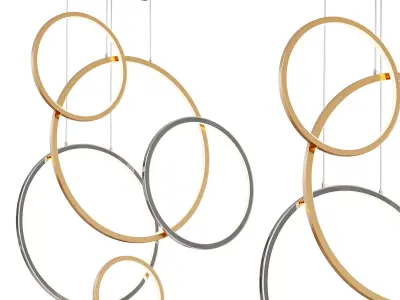 Union Multi Ring Pendant by lightology 3D model
