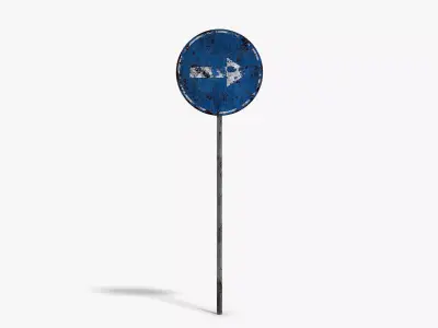 Damaged Arrow Sign Low-poly 3D model