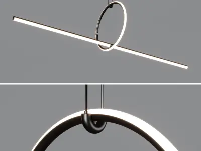 FLOS Small Circle and Line Arrangements Light by Michael  Low-poly 3D model
