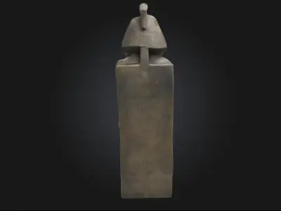 Seated Egyptian Pharaoh Statue Regal Monument Model 3D model