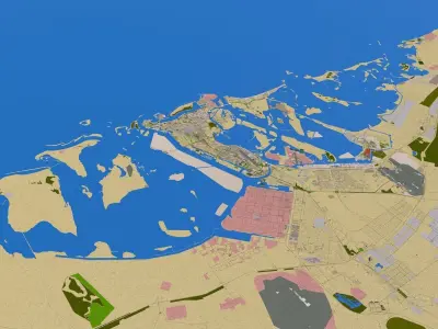 ABU DHABI 3D MODEL DEC 2020 Low-poly 3D model